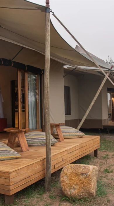 tent exterior, sayari camp, the serengeti, tanzania