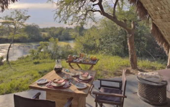 tent exterior, grumeti river lodge, serengeti, tanzania