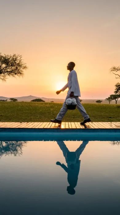 sunset pool, singita sabora tented camp, tanzania