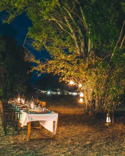night dining, lemala ndutu, the serengeti, tanzania