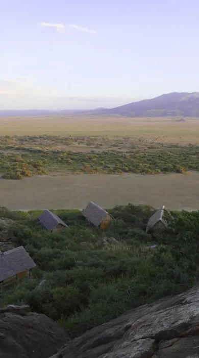 olduvai camp decking view tanzania yellow zebra safaris