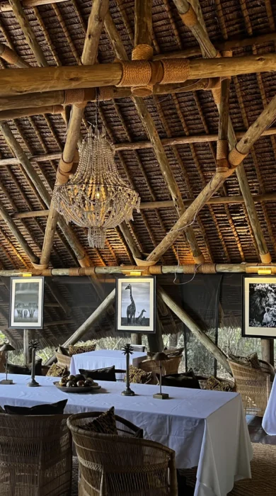 dining area, jongomero camp, ruaha national park, tanzania