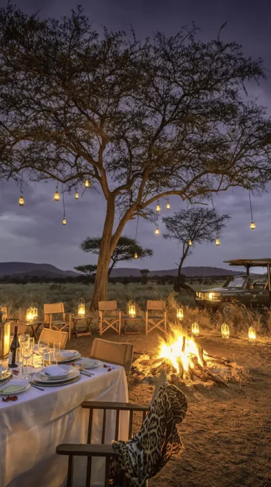 outdoor dining, nimali serengeti, serengeti np, tanzania