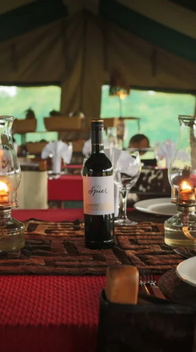 Safari tent dining