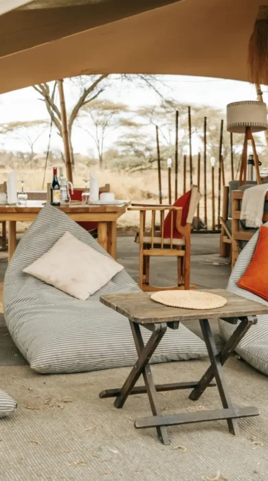 bean bags, wayo walking camp, the serengeti, tanzania