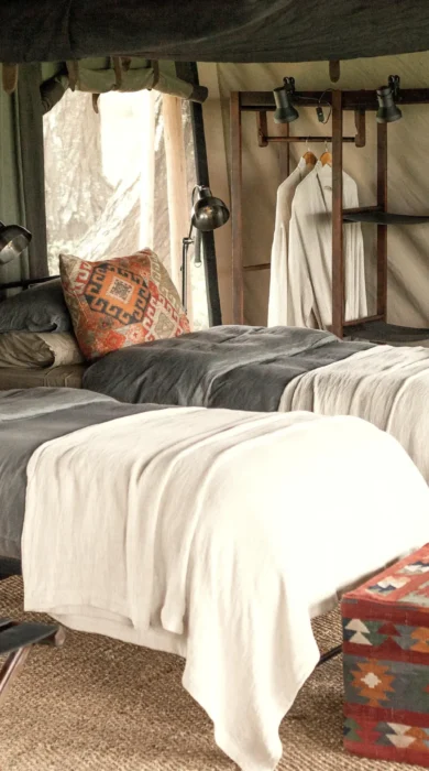 Twin beds, Songa Migrational Camp, Serengeti, Tanzania