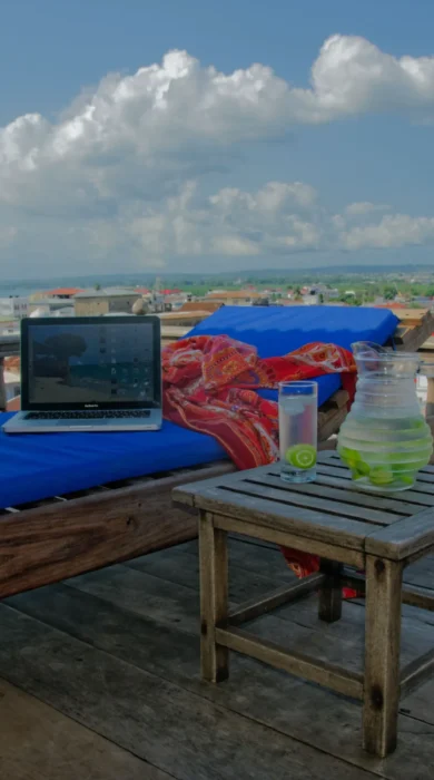 outdoor terrace, zanzibar palace hotel, tanzania beach resorts