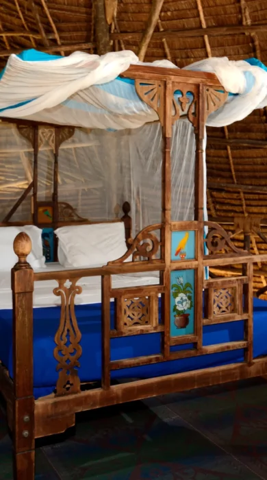 unguja lodge double bed tanzania yellow zebra safaris