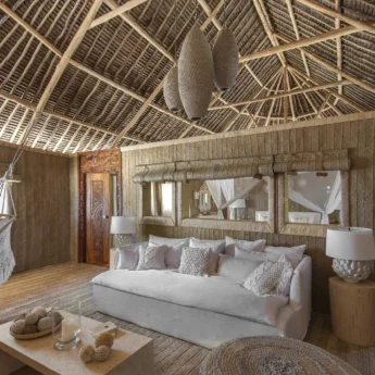 villa interior, fanjove island, mainland coast, tanzania