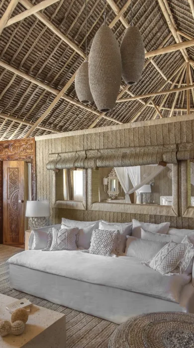 villa interior, fanjove island, mainland coast, tanzania