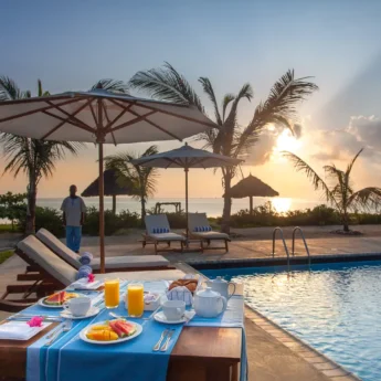 kisiwa beach pool area tanzania yellow zebra safaris