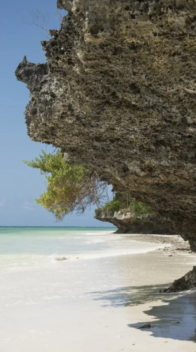 Rock formation on a white sand beach, Zanzibar, Tanzania - Yellow Zebra Safaris