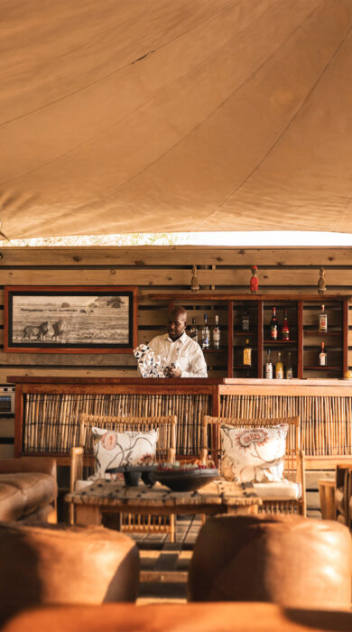 Bar, Wilderness Busanga Bush Camp. Kafue, Zambia