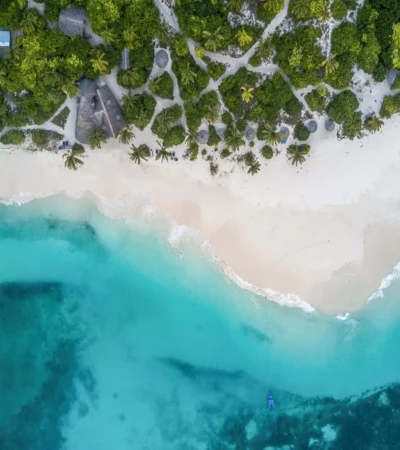 Aerial view, Fanjove Island, southern Tanzania, Africa