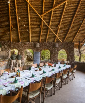 lewa wilderness dining area kenya yellow zebra safaris