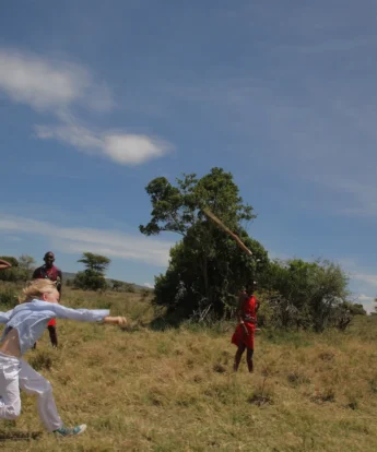 Warriors Academy throwing a rungu