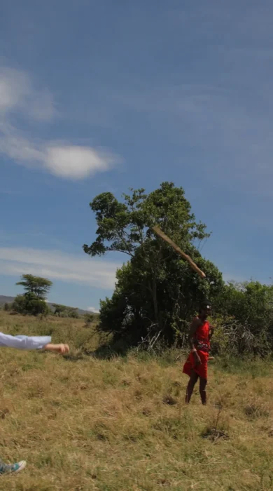 Warriors Academy throwing a rungu