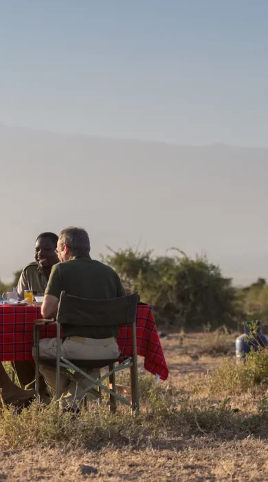 tortilis camp bush breakfast kenya yellow zebra safaris