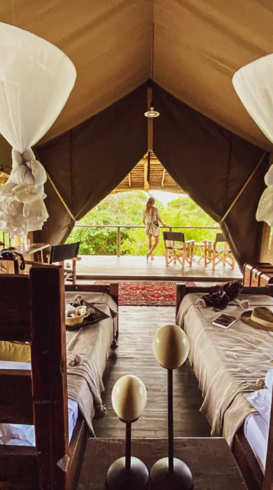 Luxury twin tent at Chyulu Club, Kenya