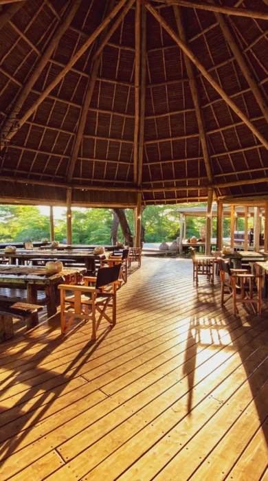 Chyulu Club dining, Kenya