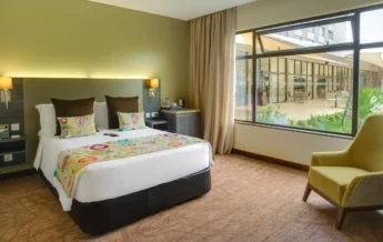 double bed, tamarind tree hotel, nairobi, kenya