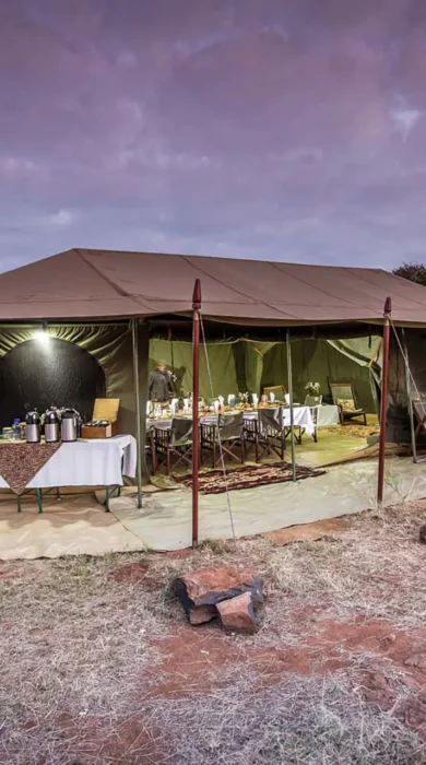 tent exterior, siruai mobile camp, laikipia, kenya