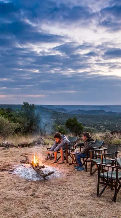 camp fire, siruai mobile camp, laikipia, kenya