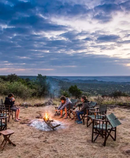 camp fire, siruai mobile camp, laikipia, kenya
