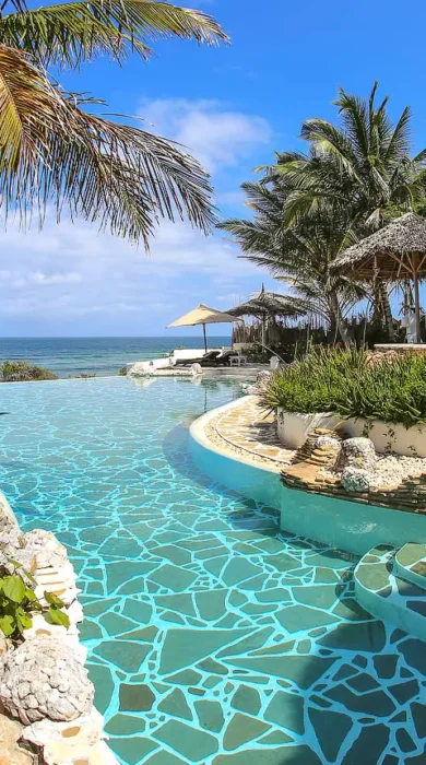 msambweni beach house pool yellow zebra safaris