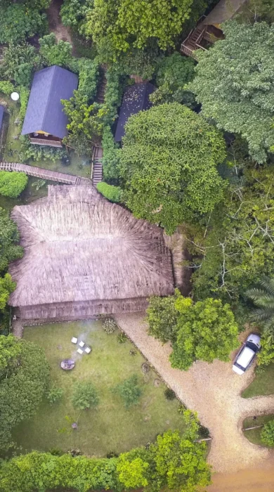 Aerial view, Buhoma Lodge, Bwindi, Uganda
