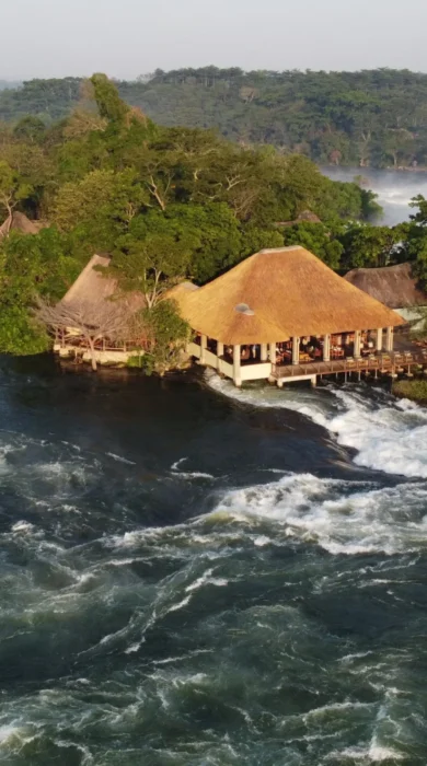 aerial view, wildwaters lodge, jinja, uganda
