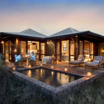 Kwandwe Ecca Lodge suite exterior eve