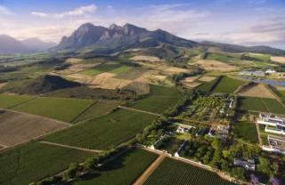 Babylonstoren with Simonsberg behind, South Africa