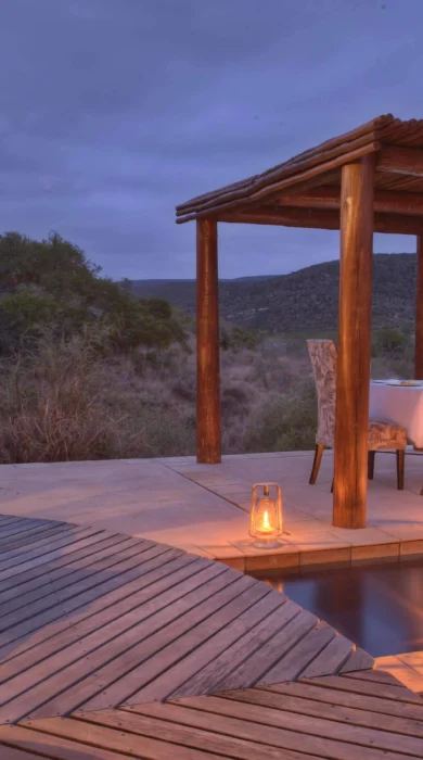 candle lit dinner, kwande great fish river lodge, south africa