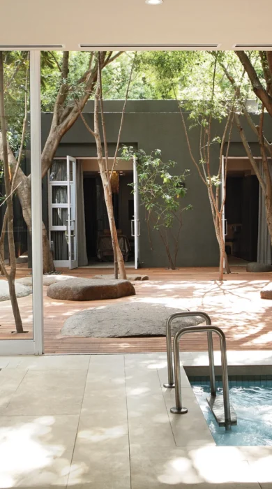 spa entrance, the saxon hotel, johannesburg, south africa