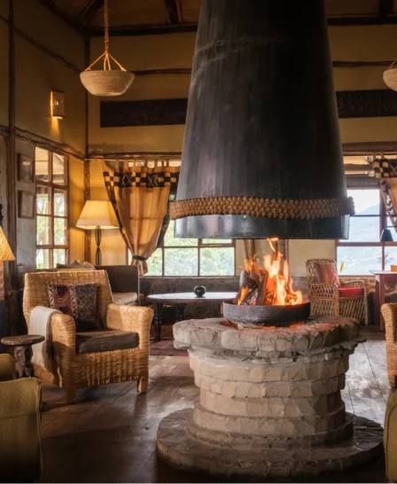 Lounge, Virunga Lodge, Volcanoes National Park, Rwanda