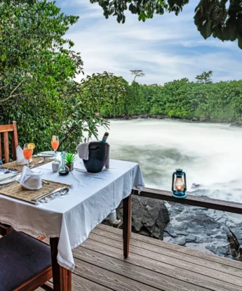 private dining, wildwaters lodge, jinja, uganda