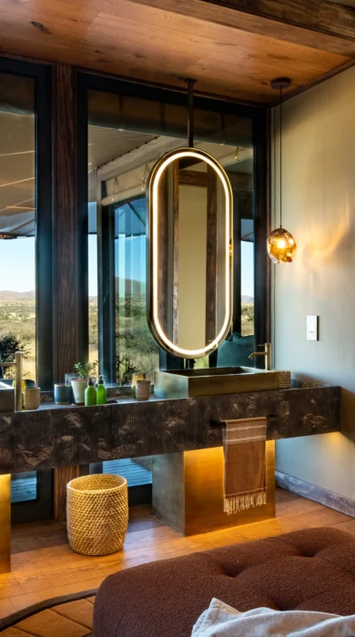Bathroom, Loapi Tented Camp, Tswalu Kalahari, South Africa