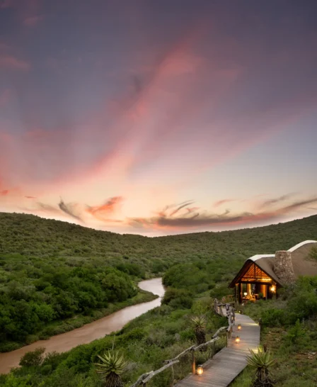 Kwande great fish river lodge sunset, south africa